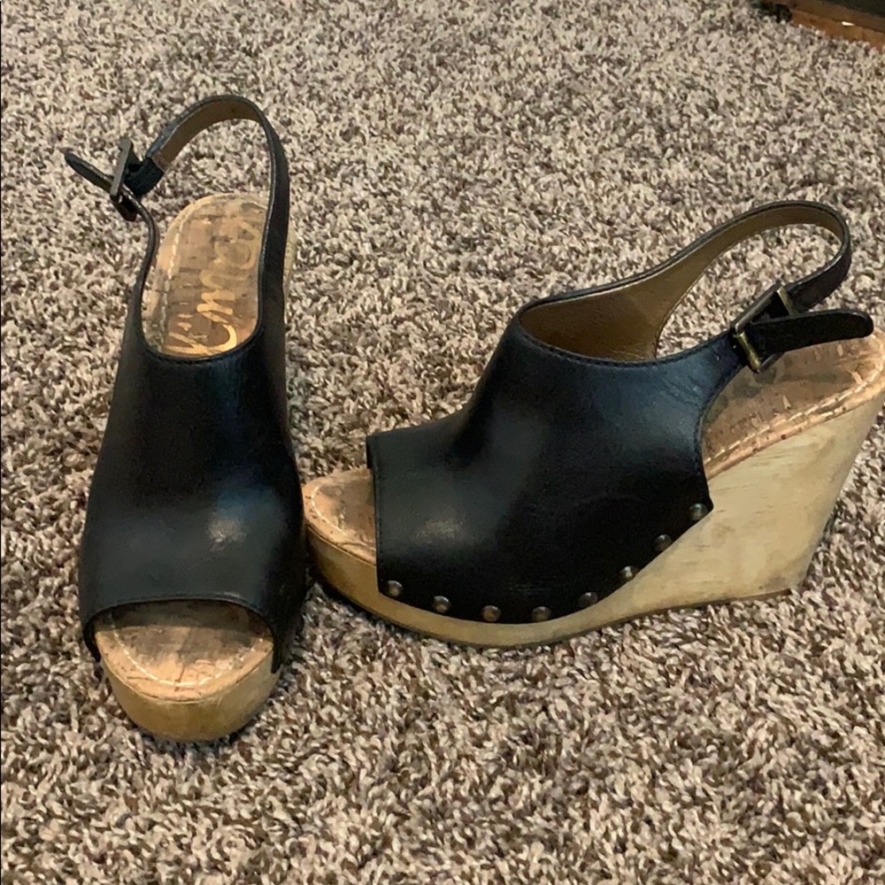 Sam Edelman Black Wedges